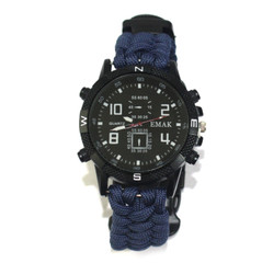 Outdoor camping survival paracord watch – Multi-function compass survival