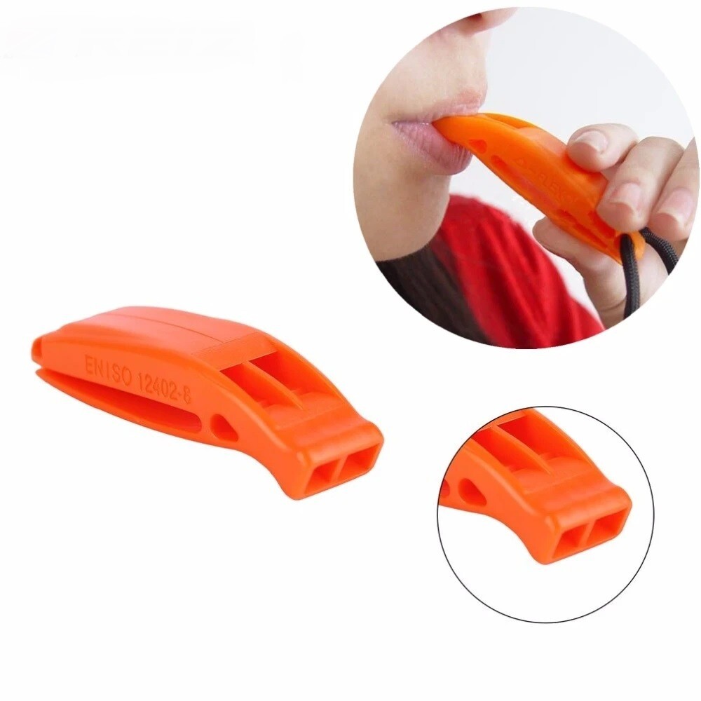 Rescue Whistle 4 Pack High Visibility Orange Emergency Survival Signaling Device