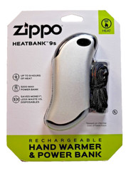 Zippo Heatbank 9s Rechargeable Hand Warmer & Power Bank Silver Factory Sealed