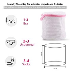 Ainiv Mesh Laundry Bags, 3PCS Bra Bags with Zips, #4 3PCS-Pink