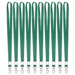 10Pcs 16.9″ Polyester Flat Lanyard with Lobster Clasp for Keys, Dark Green