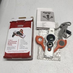 7-in-1 Survival Whistle – Emergency Outdoor Tool w/ Compass Lanyard No Battery
