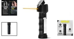 Pepper Gel for Self Defense,18-Foot Range, Flip-Top Safety, Belt Clip, black