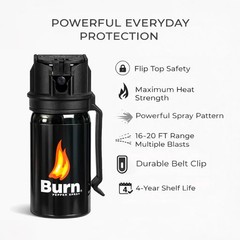 2 Pack Burn Pepper Spray for Self Defense Max Strength Security – 1.35 fl oz