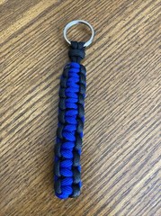 New Paracord Keychain – Black & Blue High Quality 5.25” Stocking Stuffer Gift