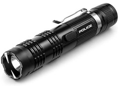 POLICE Stun Gun M12 Max Volt Self Defense Rechargeable LED Flashlight Black