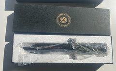 Awesome Gift – Franklin Mint Unused Safari Survival Knife 24k Gold w/ Box