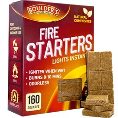 Fire Starter Cubes, 160 pcs – Bulk Pack -Fast Grill BBQ Charcoal Start -Odorless