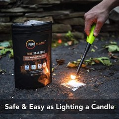 Fireflame Quick Instant Fire Starter – 100% Waterproof Indoor & Outdoor, 20 Pack