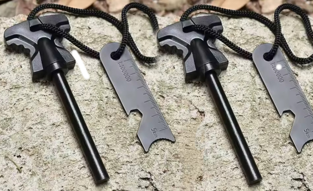 2pc Fire Starter Flint Steel Striker Survival Kit Ferro Rod Camping Outdoor Tool