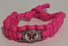 Red Tomorrowland Emblem on Pink Paracord Bracelet – 9′ Long w/Loop Knot Closure