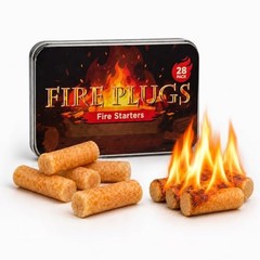 28 Pack Fire Plugs Fire Starters, Waterproof Portable Fire Starters with 5+