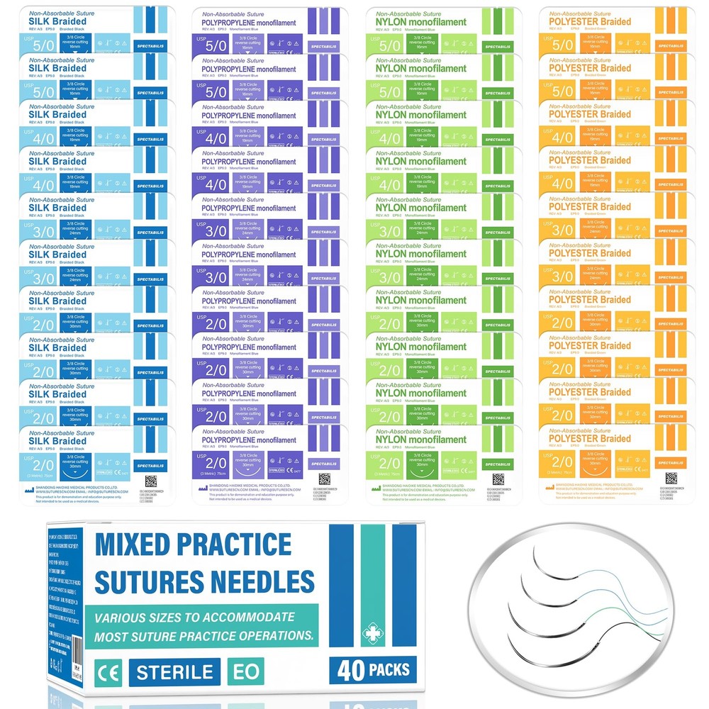 Spectabilis Suture Practice Thread and Needles for 2.36 x 0.78 x 0.1 inches