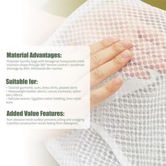GWT 4Pcs 3D Mesh Laundry Bags with Hanging Handles 20″ x 24″ x 4″, Clear