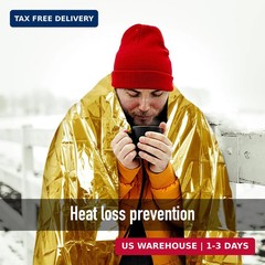 General Medi Emergency Blanket (12-Pack), Emergency Gold Foil Blanket- Perfect f