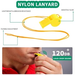 WSYUB 48Pcs Plastic 48pcs whistles, Red, Yellow, Green, Blue, Orange