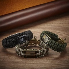 Onewly Paracord Bracelets with Bronze USA Flag – Gifts for Military Veterans …