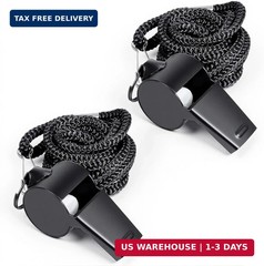 2 Pack Whistle for Coaches Stainless Steel Sports Whistle with Lanyard Loud Cris