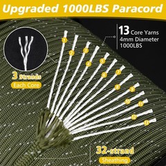 X XBEN Paracord Reflective 1000lb 50/100/200/500/1000ft 4mm 13 Strand Parachute