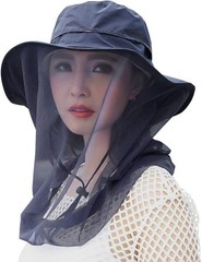 Head Net Hat Safari Sun Hat with Veil Mesh Protection Hand Wash Only