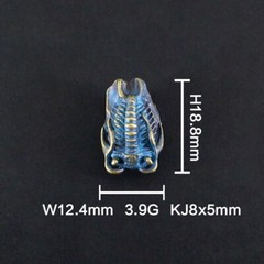 Trilobite Retro Brass Shark Spider Knife Lanyard Beads Necklace Pendant Charms