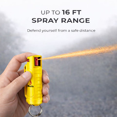 Burn Pepper Spray Keychain – 0.5 oz Maximum Strength OC Self Defense Yellow