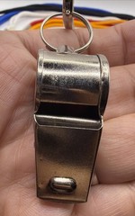 Stainless Steel Coach Whistle & Lanyard – Referee Sport Official – Color Choice
