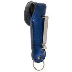 2 Police Magnum pepper spray .50oz blue keychain holster belt clip self defense