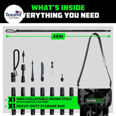 Tactical Hiking Stick with Integrated Survival Kit – Essential Camping Gear for