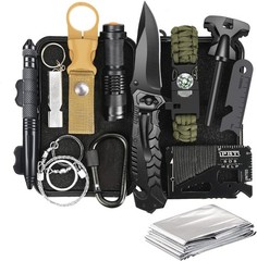 Lightweight Portable 14-in-1 Survival Kit: Ideal Holiday Gift for Him