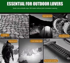 31M 550 Paracord Rope 7 Strand Core 4mm Parachute Cord Survival Camping DIY Craf