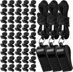 48 Pack Plastic Whistles,Coach Whistle with Lanyard,Black Sports Whistle Refe…