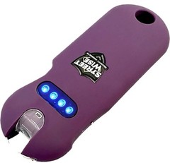 SMART POLICE WOMEN MINI Stun Gun Flashlight QUICK RELEASE KEYRING battery meter