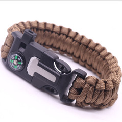 Waterproof Outdoor Adjustable Paracord Survival emergency Bracelet band