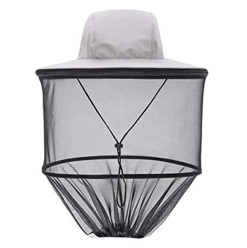 Mosquito Head Net Hat with Removable Mesh Hidden Netting for Outdoor Fishing