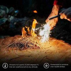 HUGE 5″ x 1/2″ FERRO ROD Fire Starter PARACORD Lanyard Military Survival Striker