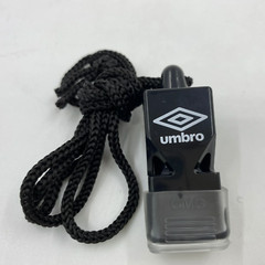 Umbro Pro Series Coach Whistle with Adjustable Lanyard, Black, Plastic, New