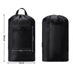 Backpack Laundry Bag,Large Travel D13″xH29″ |1 Pack, Black-backpack