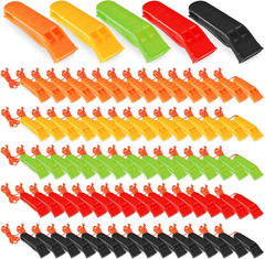 Emergency Whistles 100 Pcs Bulk Loud Safety Survival Lanyard Camping Coach Kids