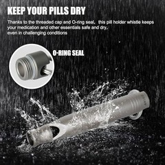 Portable Waterproof Titanium Emergency Whistle with Pill Holder, 120dB Survival