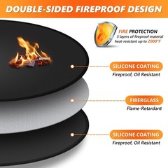 48» Fire Pit Mat for Solo Stove Bonfire, Double-Sided Fireproof Un… Fast Ship