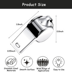 100 Stainless Steel Whistles w/ Lanyard, Loud Sports Whistles Bulk for Teachers
