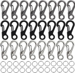 48 Pcs Small Keychain Clips Mini Carabiner Clips for Paracord Camping Keychain