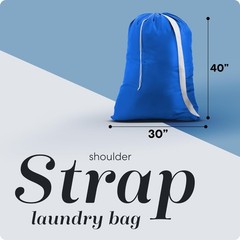 Handy Laundry Bag Shoulder Strap Extra Large – Drawstring 1-Pack, Blue