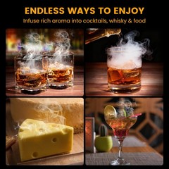 Wood Chips for Cocktail Smoking – 12 Flavor Set Including Apple, Maple & Pecan