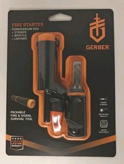 Gerber Bear Grylls Fire Starter Ferrocerium Rod, Striker, Whistle, Lanyard