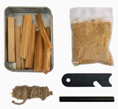 Fatwood 100% Natural Firestarter Ferro Rod Ferrocerium Flint Jute Camping Kit