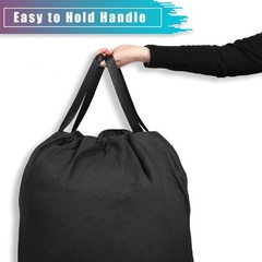 LOLOMLO Extra Large Canvas Laundry Bags with Handles & X-Large, Black
