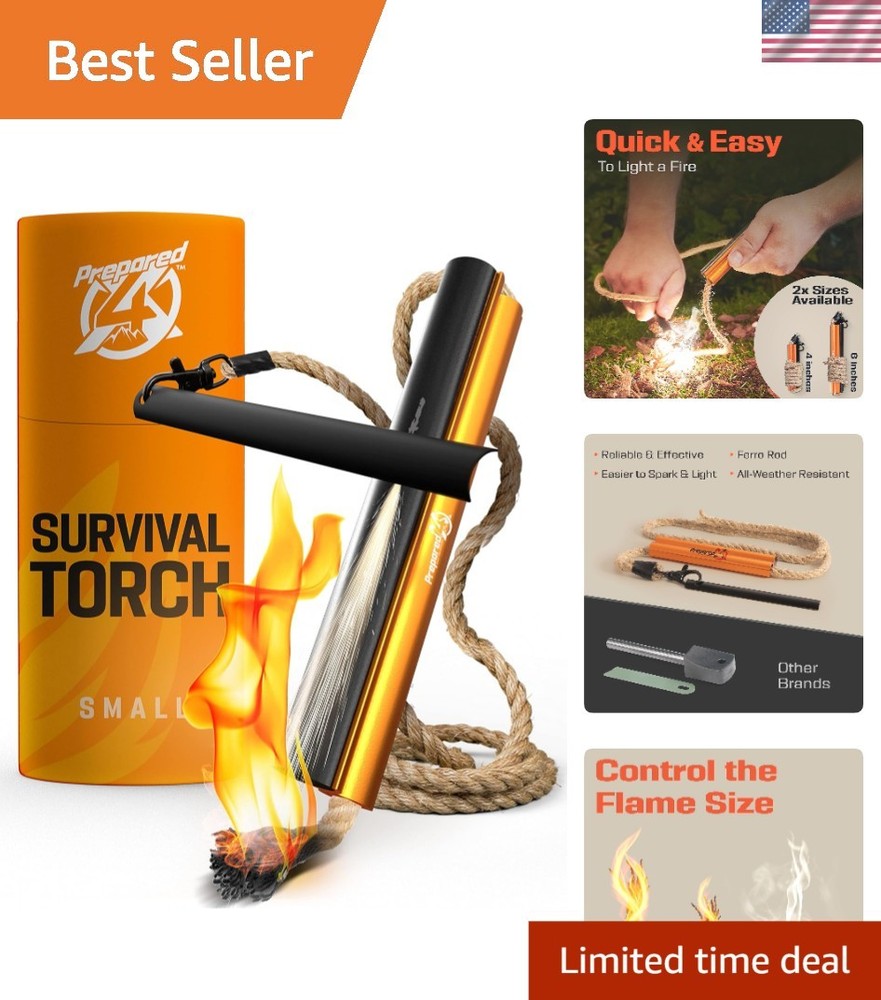 Reliable Fire Starter Survival Tool – Easy-to-Use Flint with Waterproof Wick