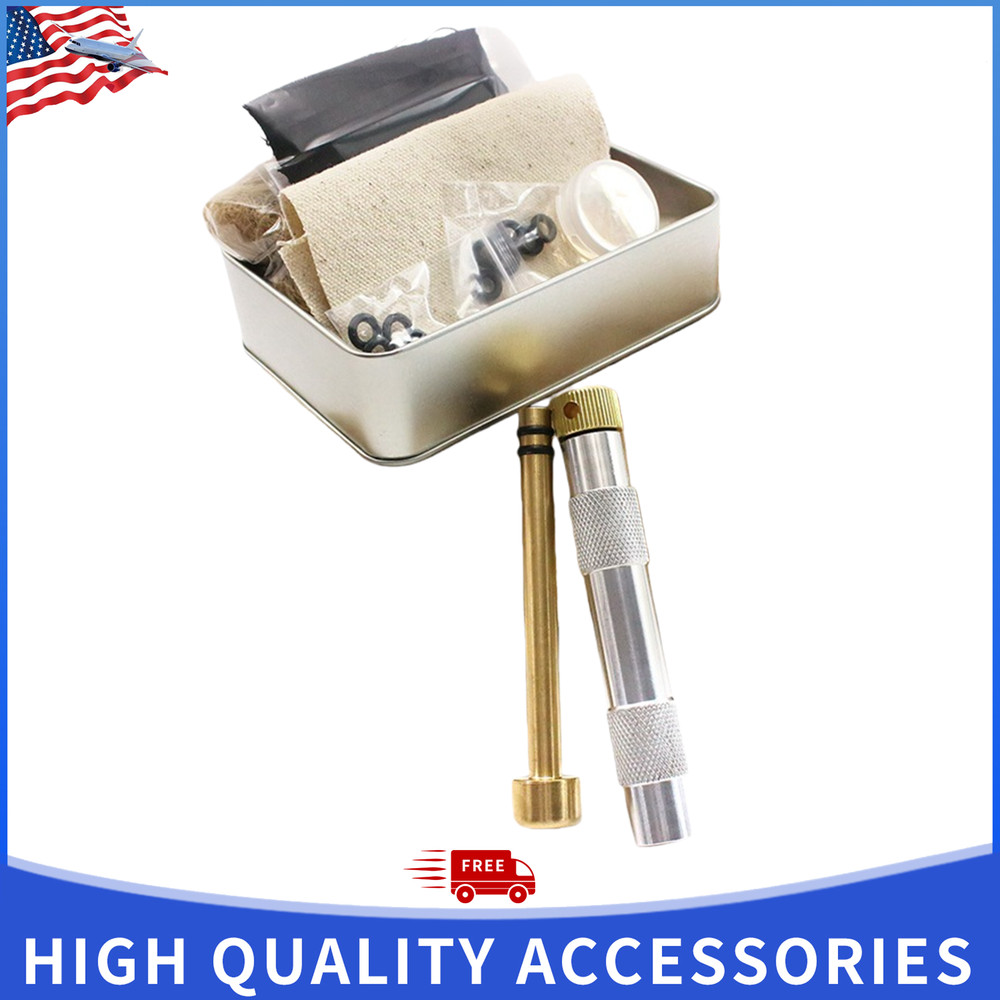 Silver Metal Fire Starter Kit Fire Piston Compression Tube Outdoor Camping